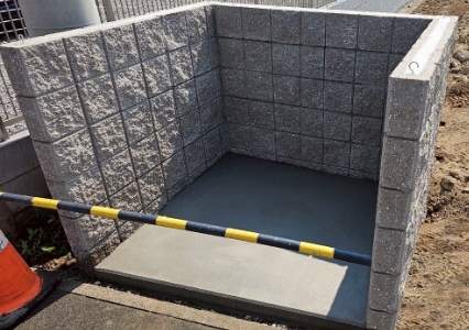マンション敷地のブロック塀工事